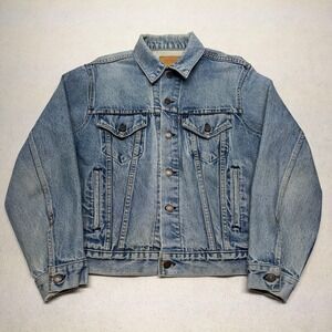 Vintage Levis Type 3 Trucker Jacket 70507-0214 Distressed Denim Blue Large